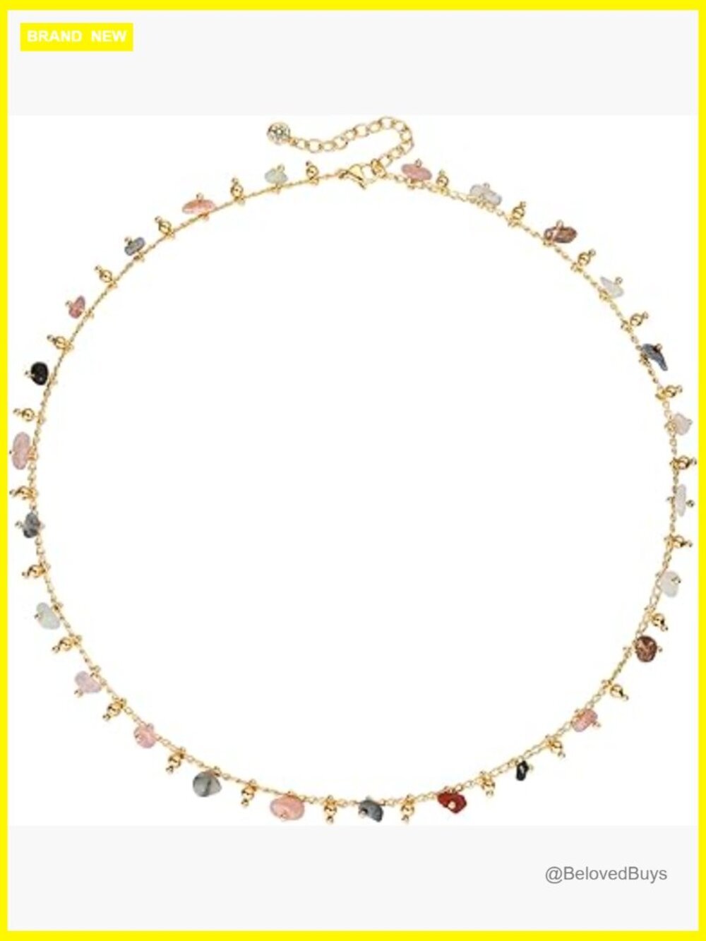 14K Gold Plated Beaded Pearl Choker Necklace Dainty Blue Boho Jewelry